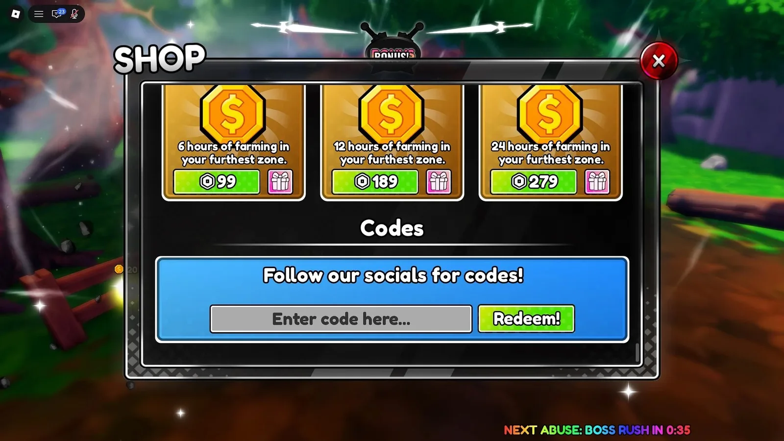 How to redeem Sword RNG X codes