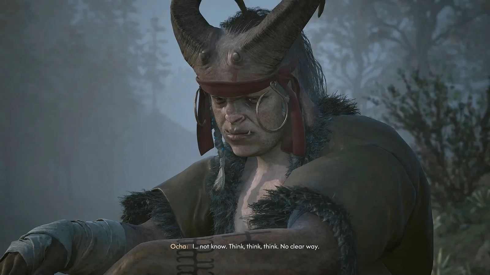 Ocha looks pensive as she thinks about her future in The Blood of Dawnwalker.