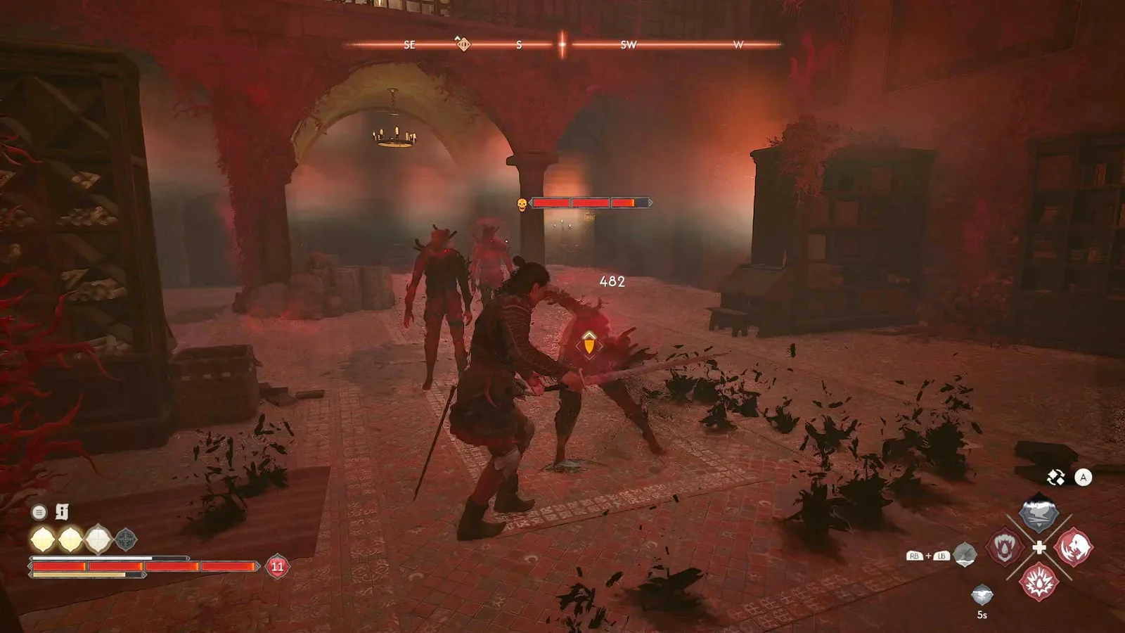 Coen fights a host of enemies in each new cycle of Xanthe's trap.