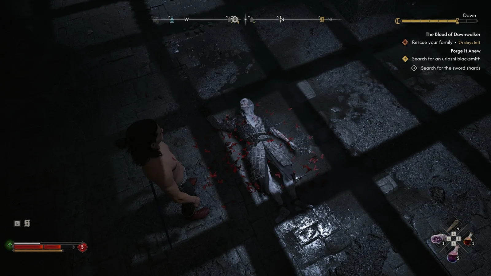 Saint Mihai lies dead on the floor next to Coen in The Blood of Dawnwalker