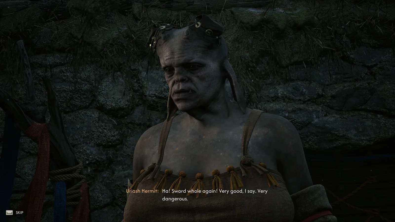 The Uriash Blacksmith talks to Coen in The Blood of Dawnwalker