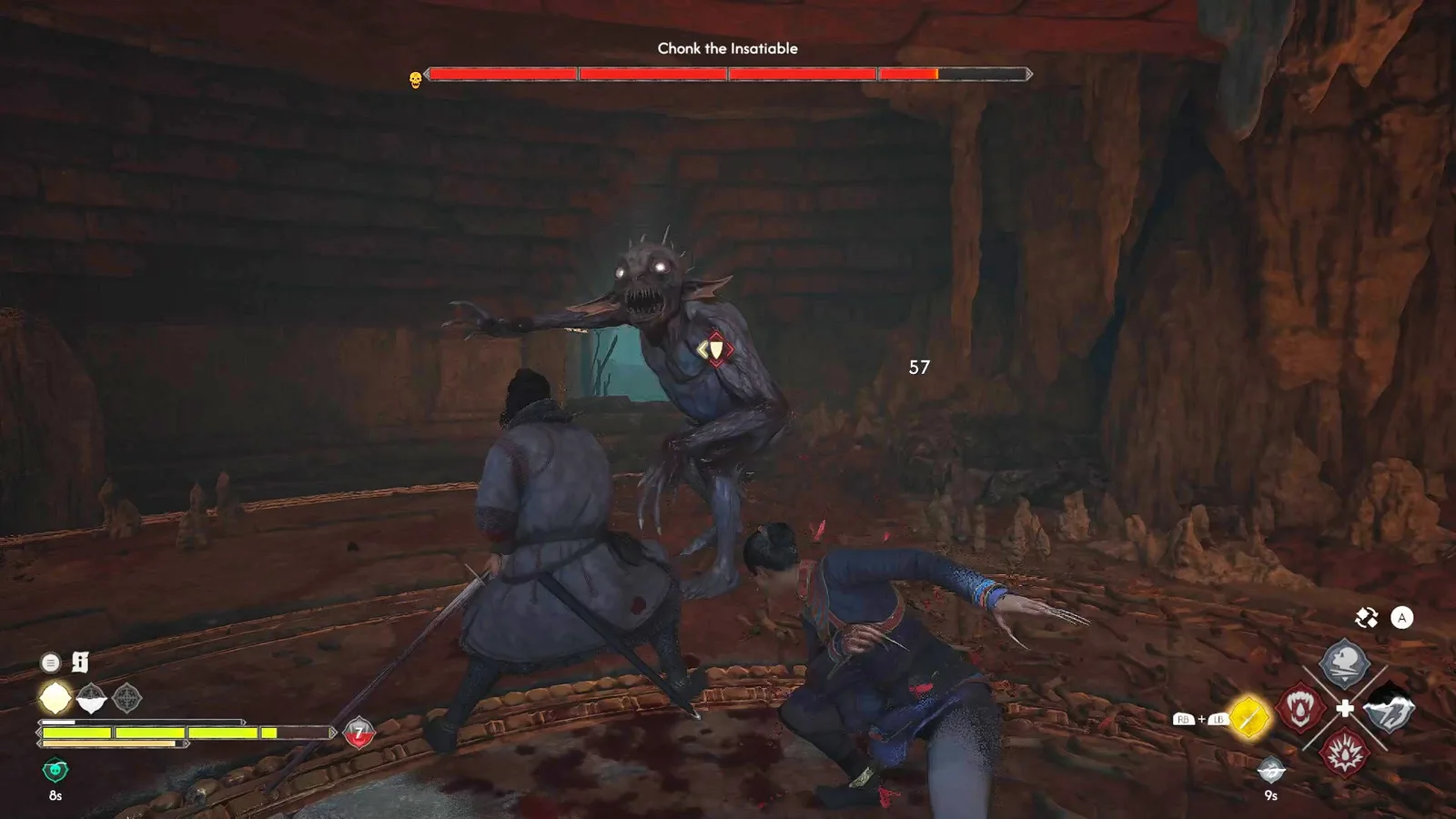 Coen and Lacra fight Chonk, a giant mutated kobold, in The Blood of Dawnwalker.