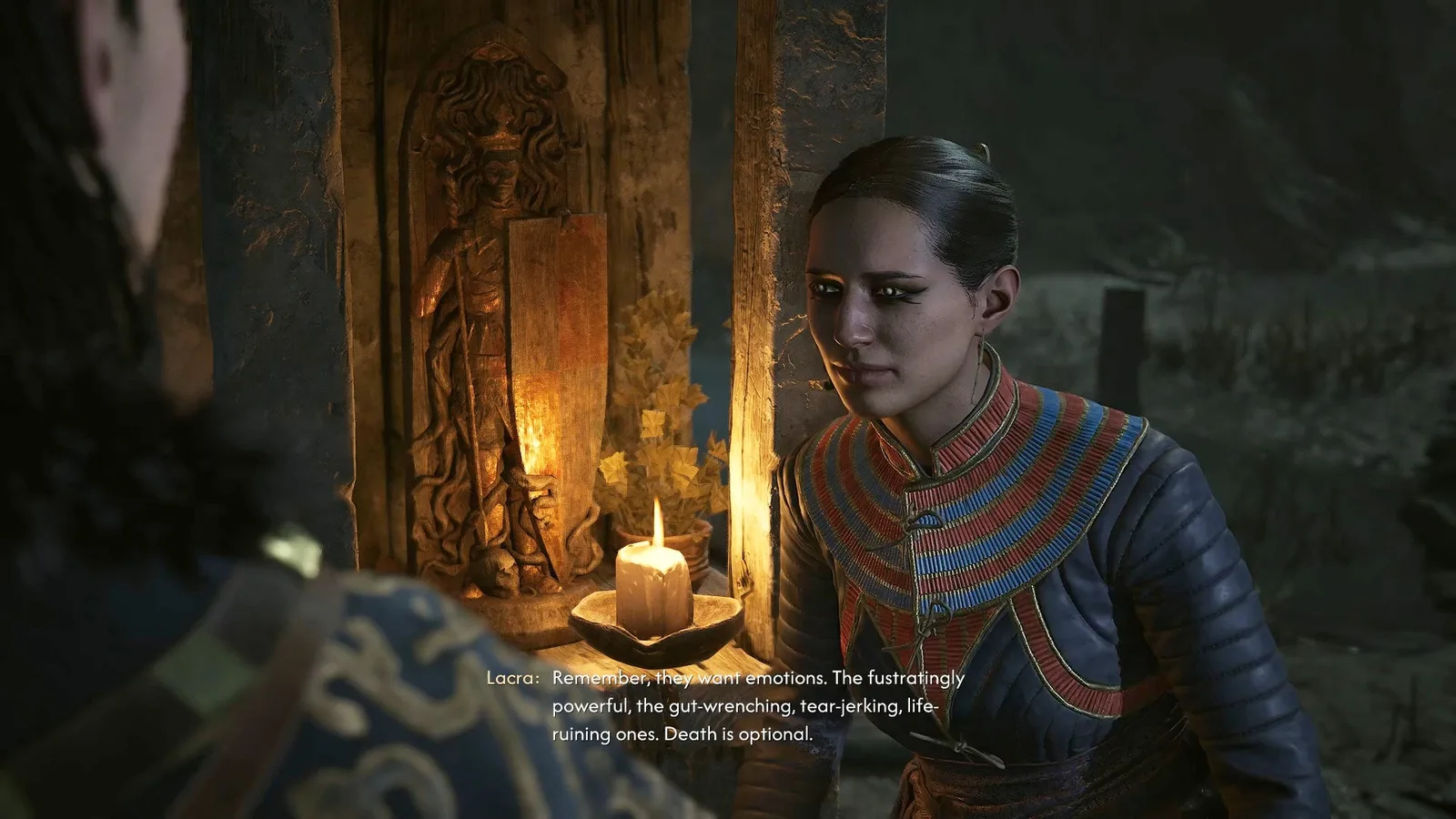 Lacra talks about how Will-o'-the-wisps feed on painful human emotions in The Blood of Dawnwalker.