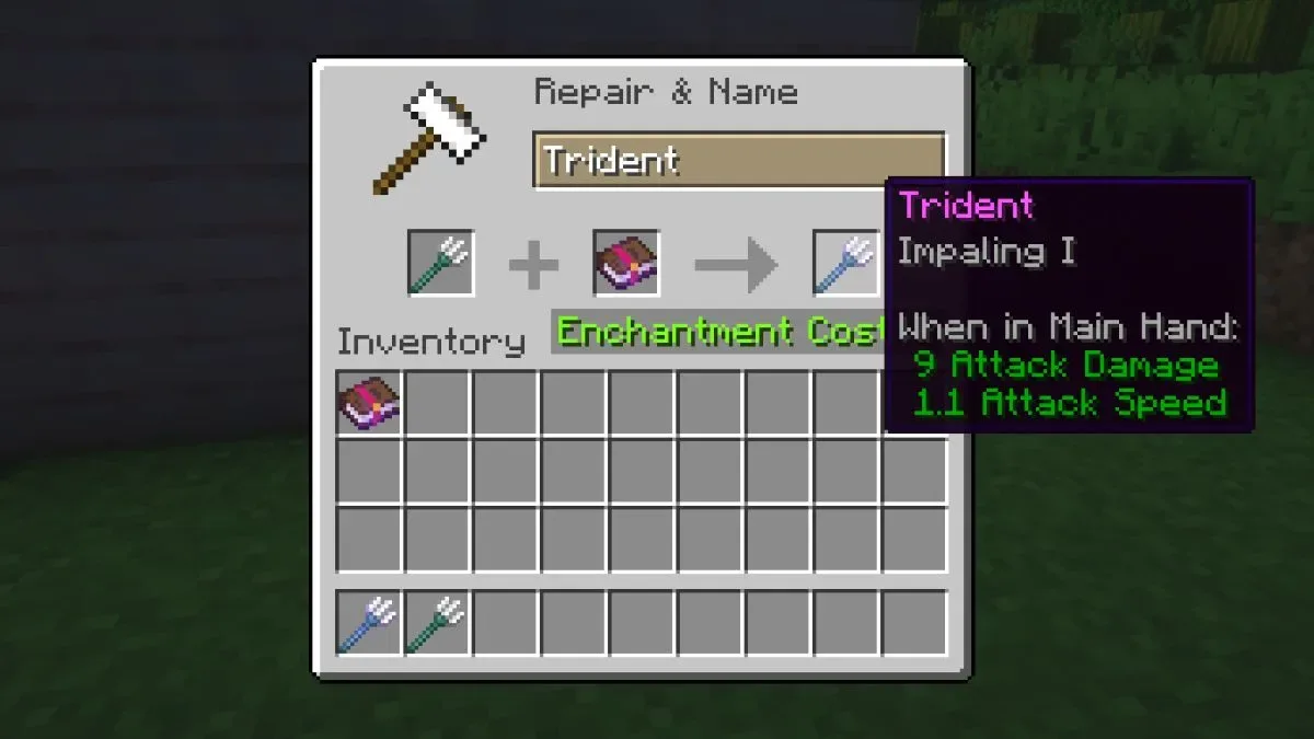 Impaling 1 in Minecraft