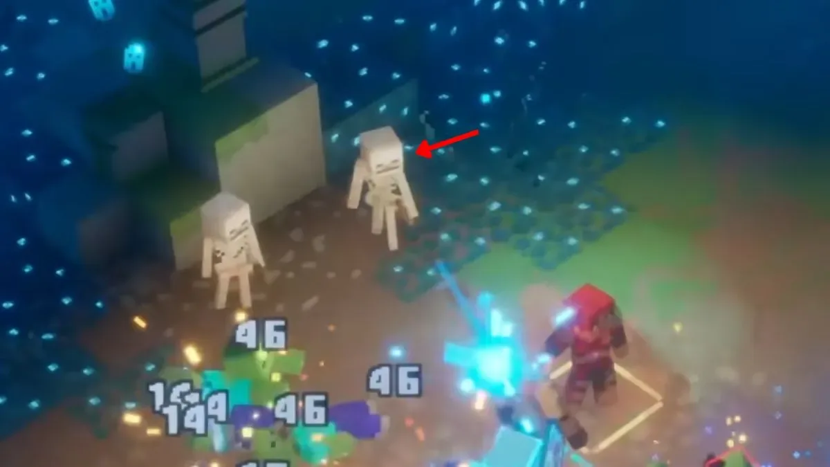 Skeleton enemies in Minecraft Dungeons 2