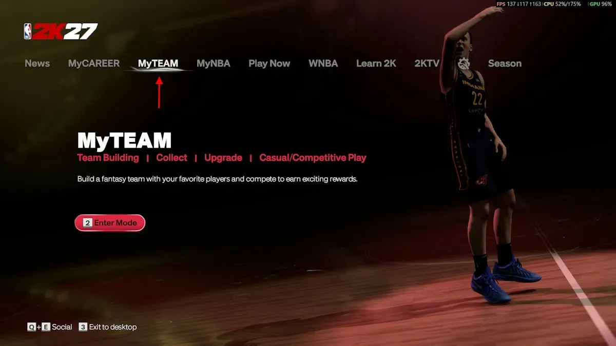 NBA 2K27 main menu