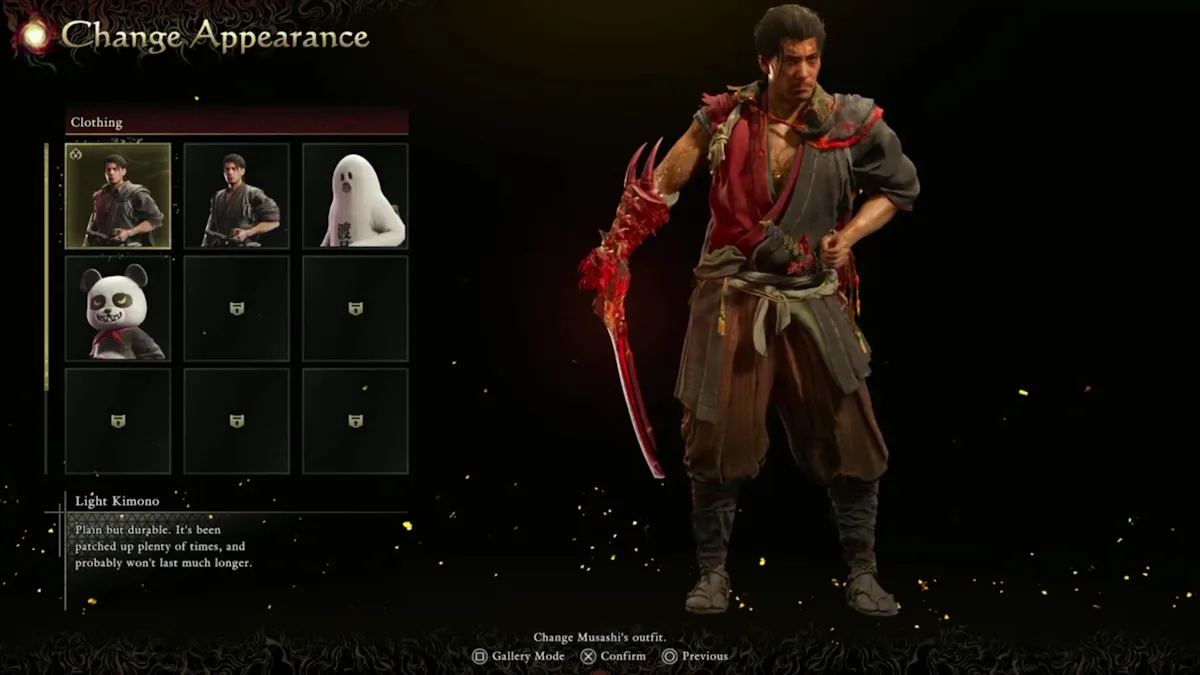 Musashi's Light Kimono Outfit in Onimusha Way of the Sword
