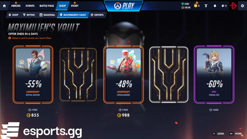Overwatch Maximilien's Vault skins and shop rotation
