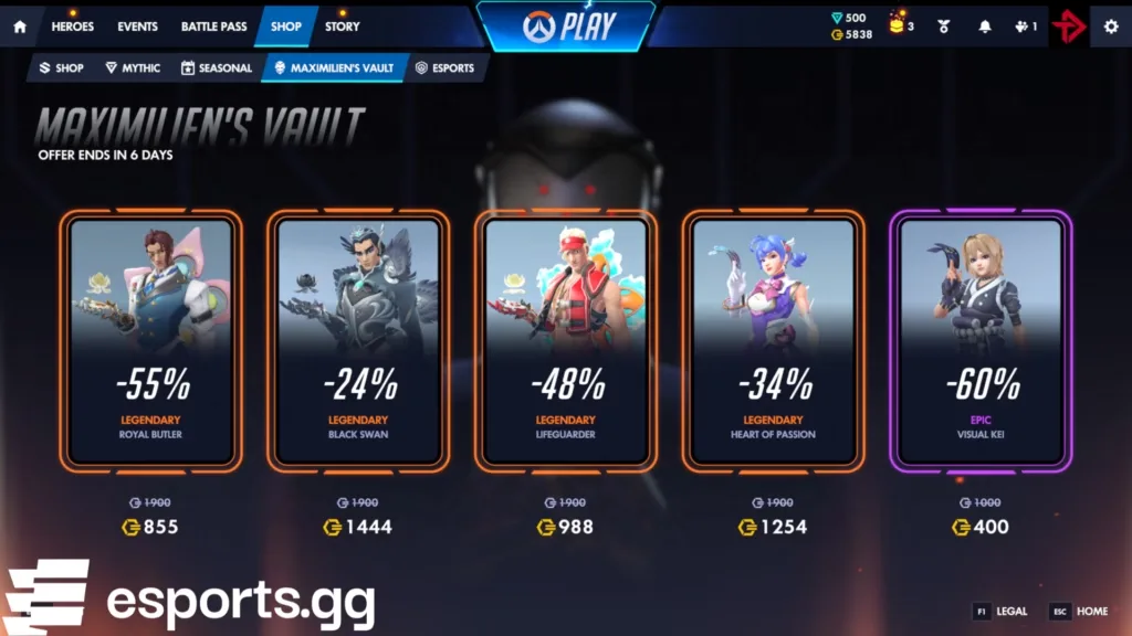 Overwatch Maximilien's Vault skins