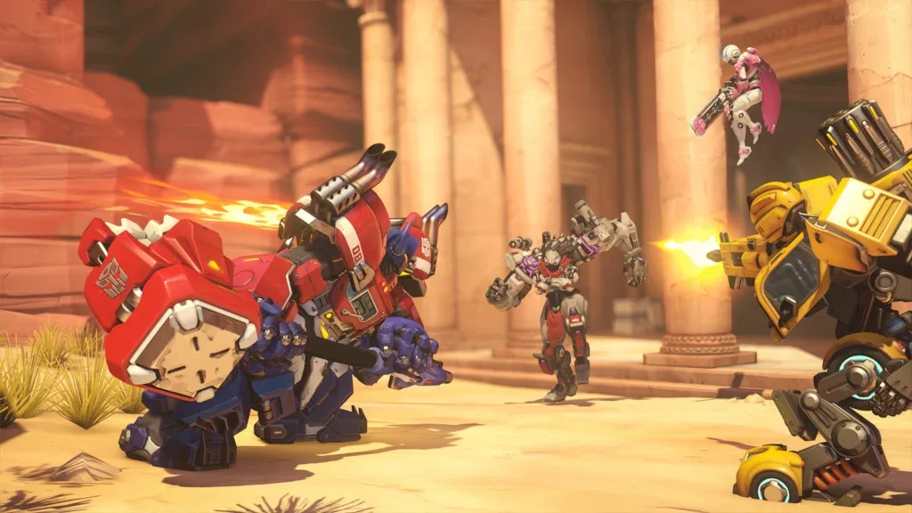Overwatch x Transformers (Image via Blizzard Entertainment)