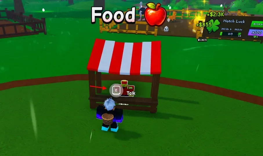Talk to Food NPC option in Ride A Pet