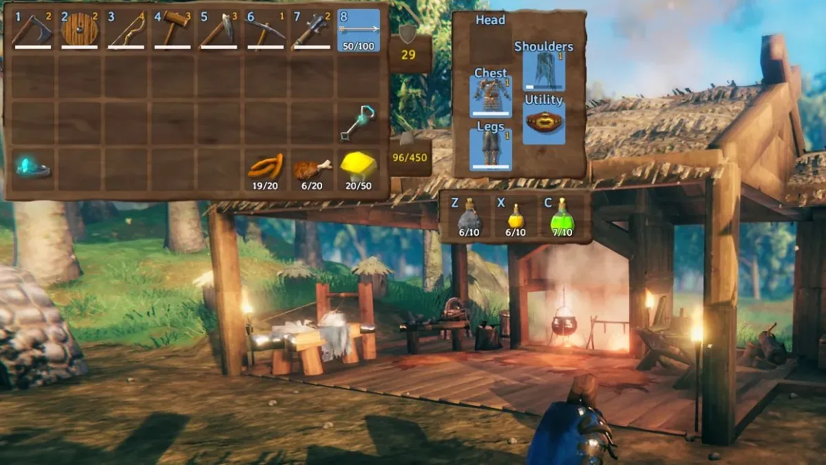 Equipment and Quick Slots mod in Valheim