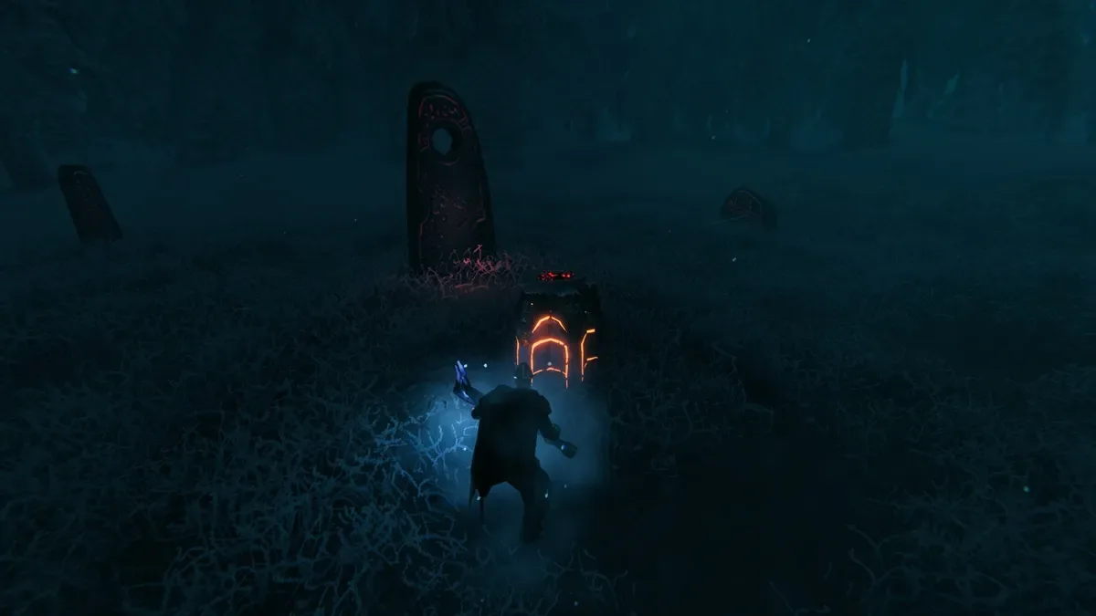 Using Memorial Coal on Ancient Altar in Valheim Deep North