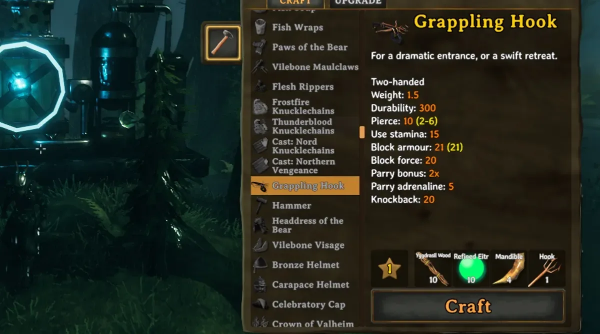 Grappling Hook recipe Valheim