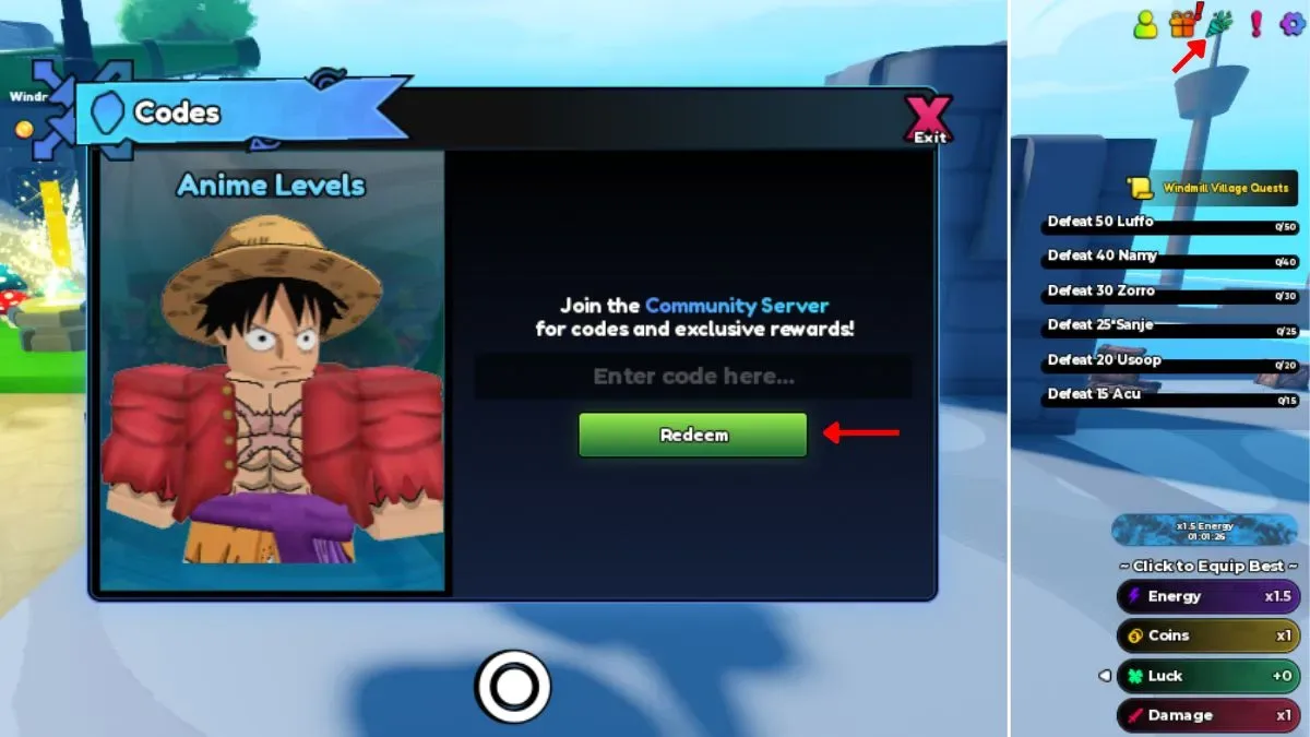 Redeem Anime Levels Codes