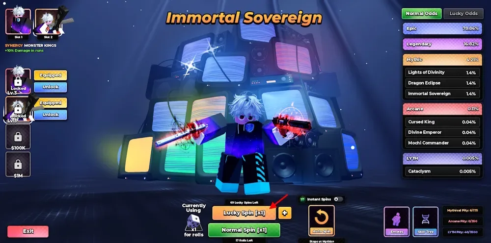 Summon weapon in Anime Zero