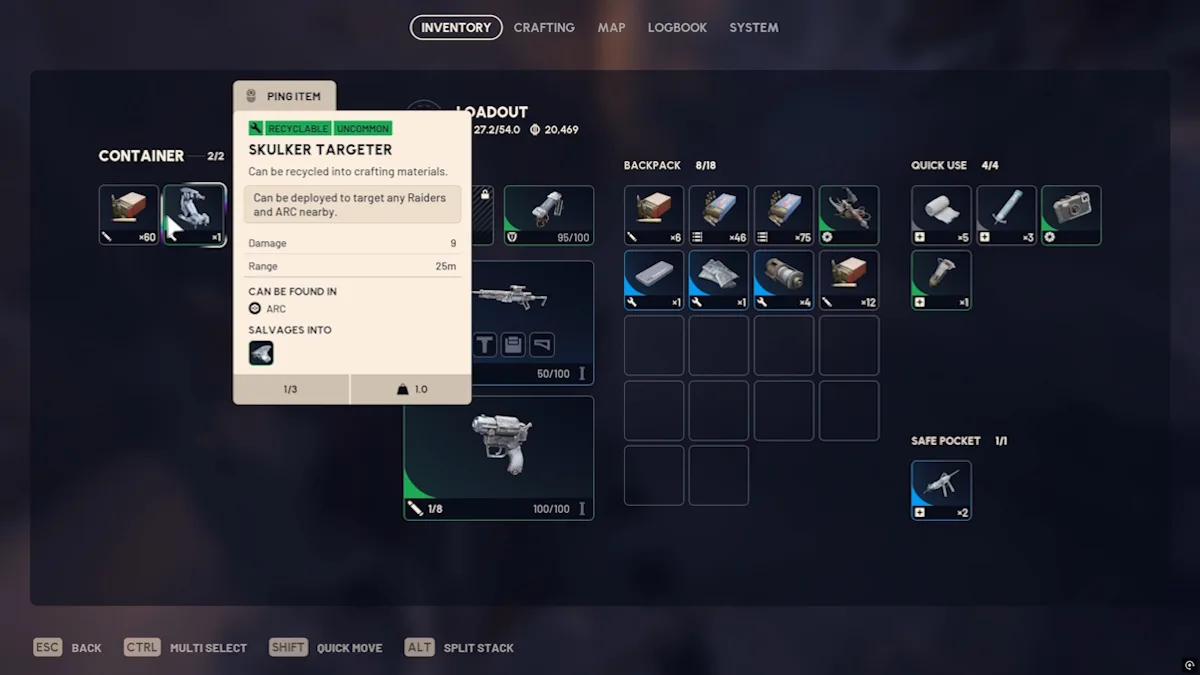 Skulker loot in Arc Raiders