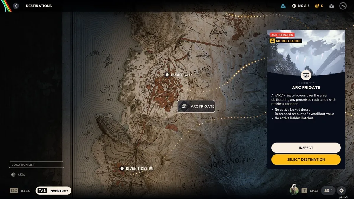 Arc Raiders Frigate map conditions