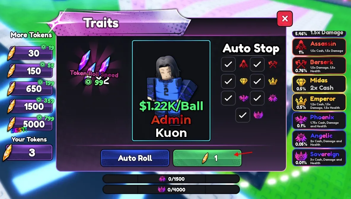 Blue Lock Farm traits reroll