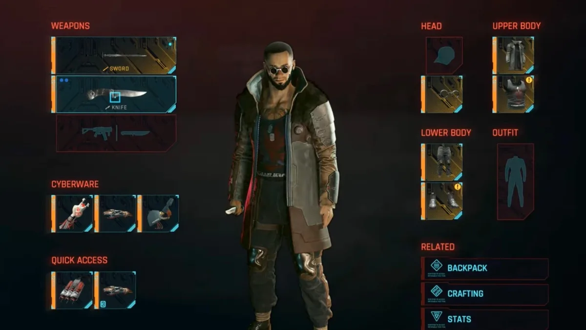 The Witcher 3 gear in Cyberpunk 2077.