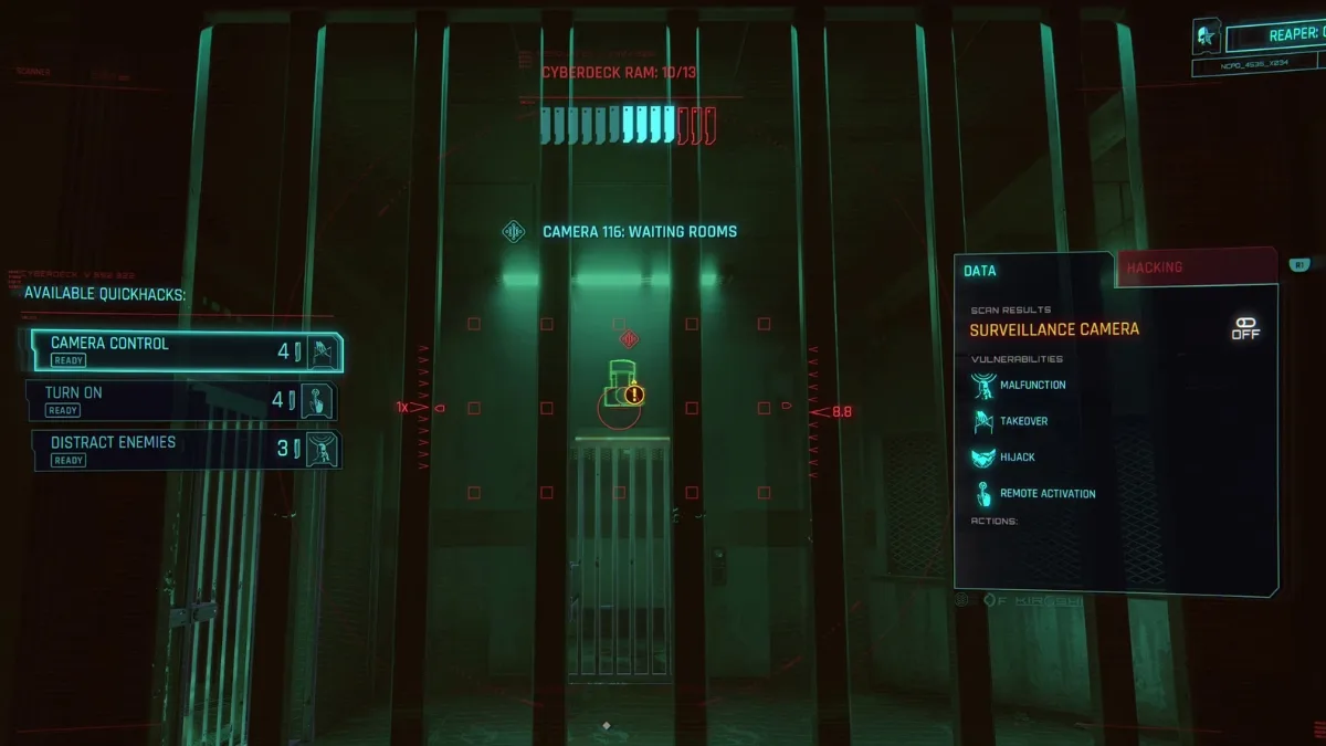 Hacking Camera and taking control from prison in Cyberpunk 2077