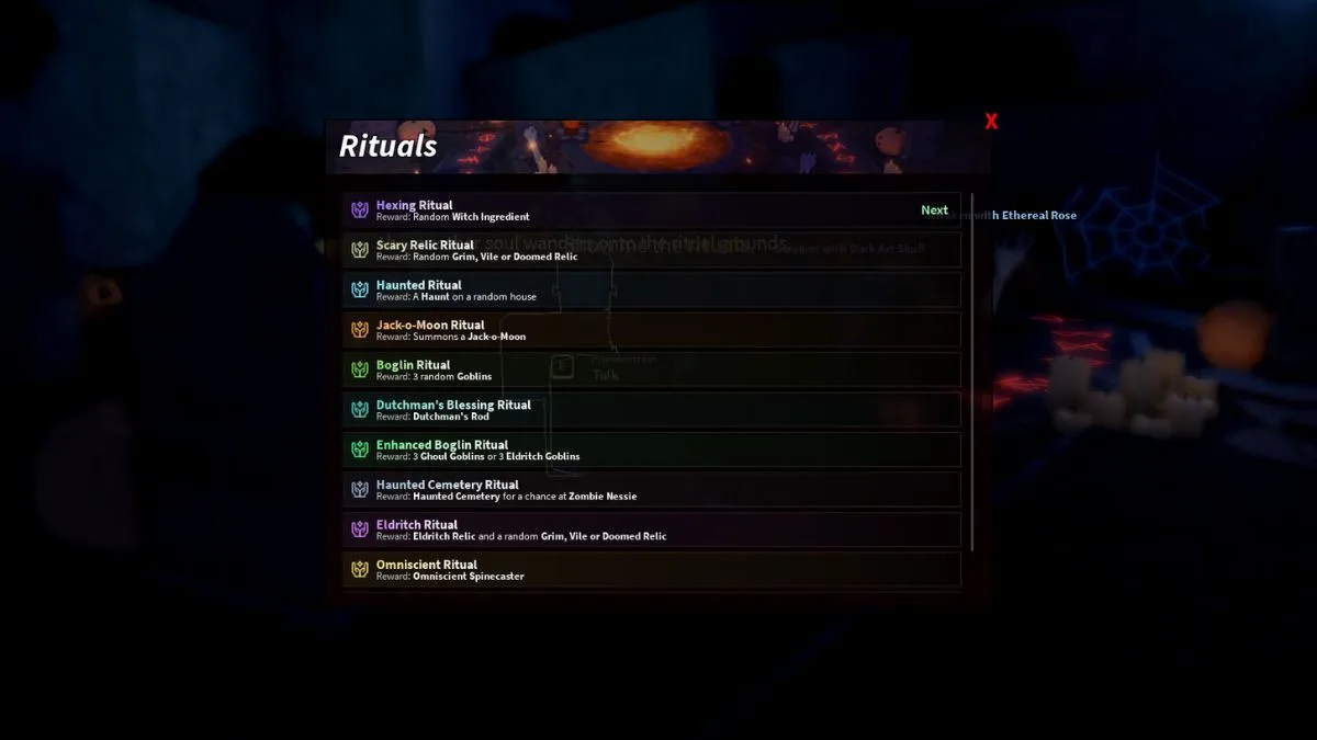 List of all the rituals in Fisch