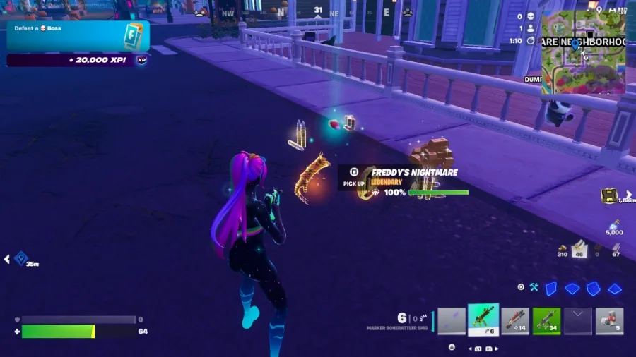 Eliminating Freddy Krueger in Fortnite