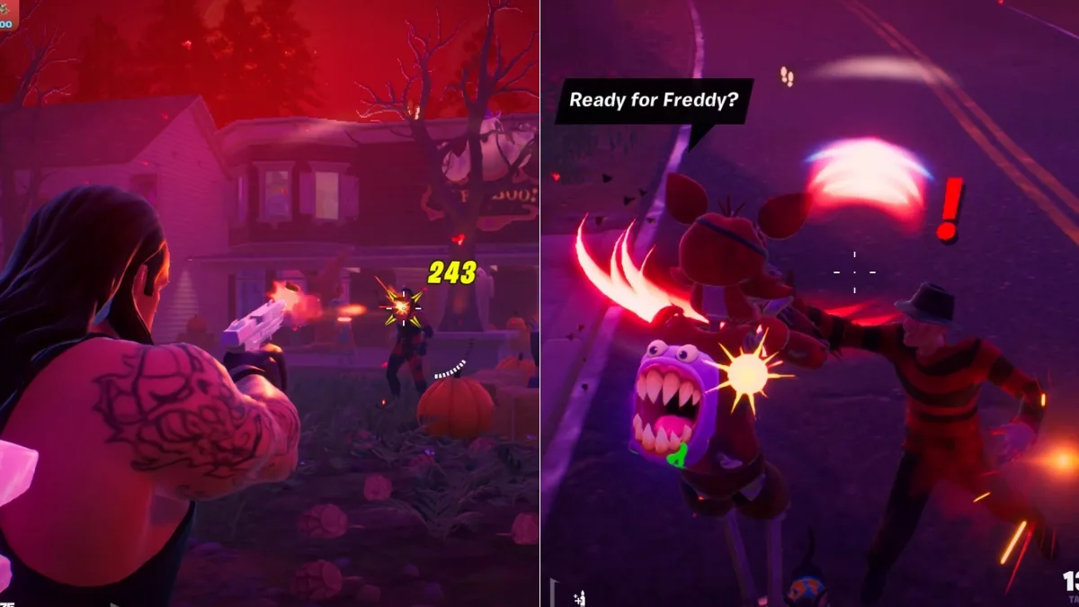 Fighting Freddy Krueger Boss in Fortnite