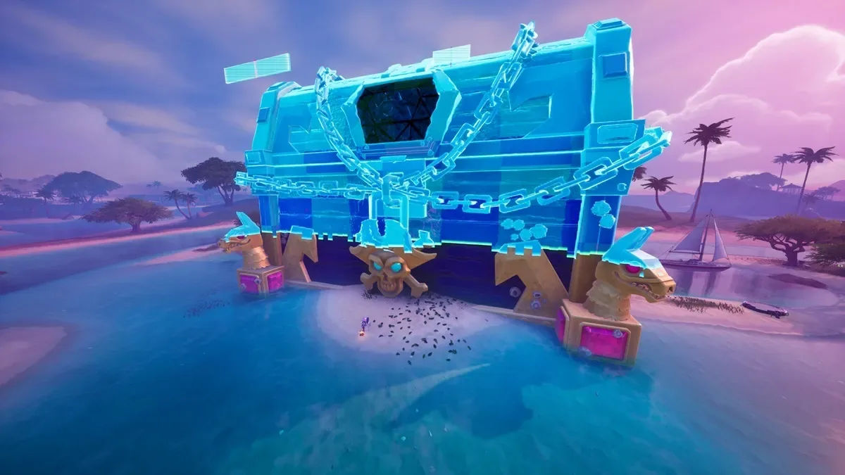 One Piece chest phasing into Fortnite