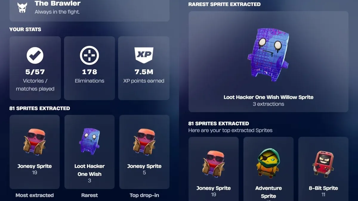 Fortnite Chapter 7 Override Recap Sprite stats