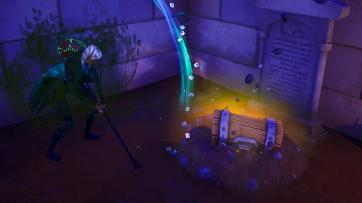 digging up buried chest in Fortnitemares 2026