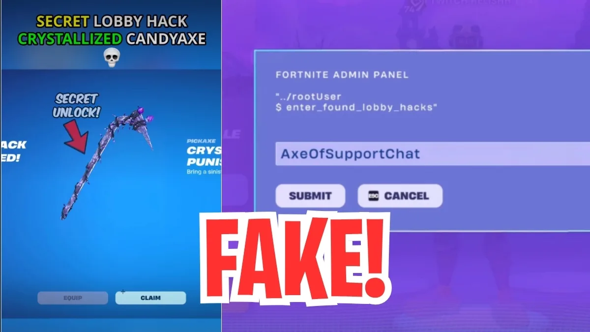 Fake Crystal Candy Axe Lobby Hack in Fortnite