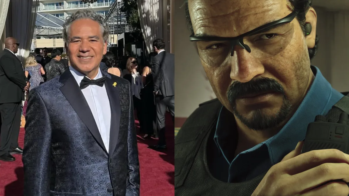 John Ortiz at the Golden Globes 2024 (left), Mendez in GTA 6 (right).