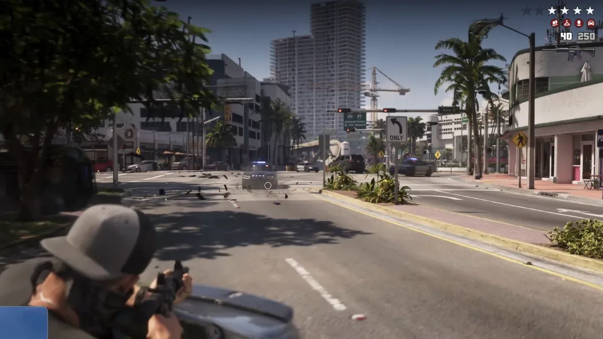 Firing in GTA 6 to break criminal profile