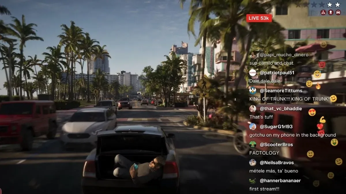 GTA 6 streamer streming inside car trunk