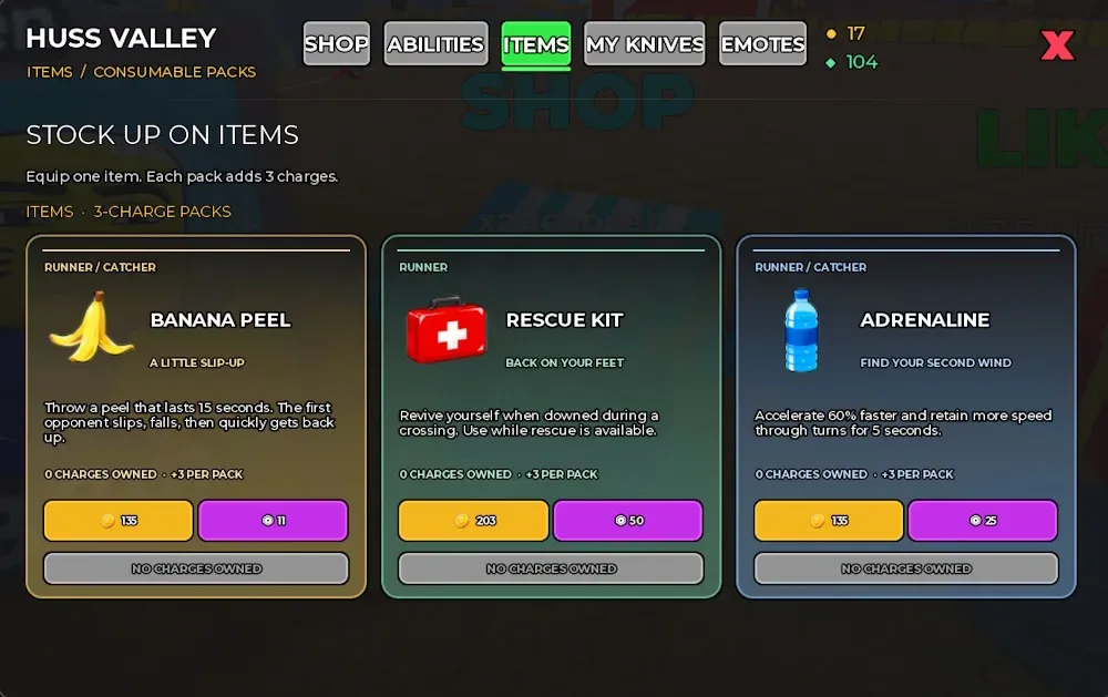 Consumables in Huss Valley