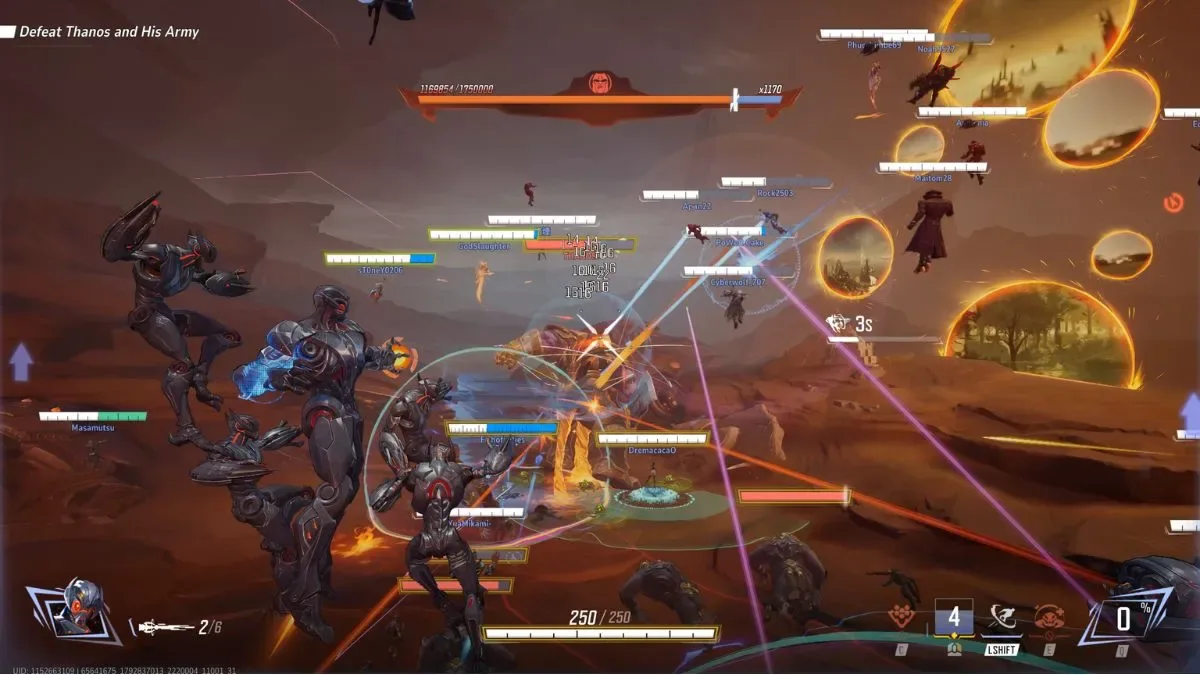 Ultron fighting against Thanos in Avengers Endgame PvE mode in Marvel Rivals