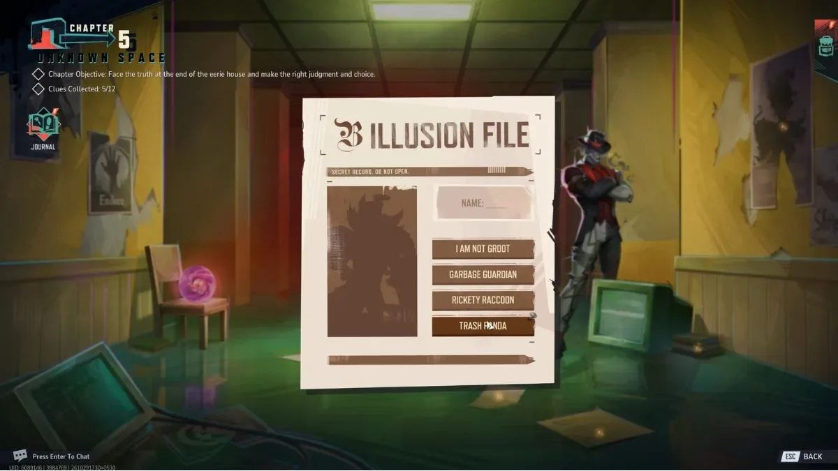 Selecting correct illusion file names in Unknown Space chapter in Marvel Rivals Night of Illusions event
