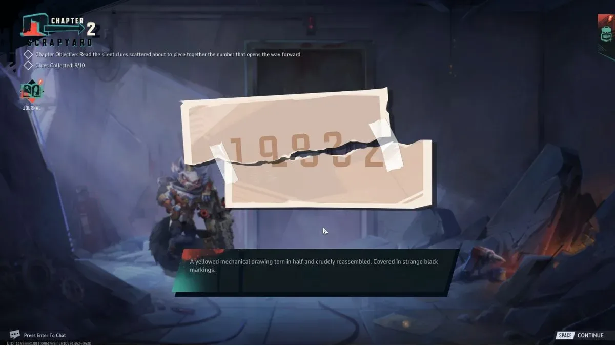 Door Code clue in Scrapyard chapter in Marvel Rivals Night of Illusions event
