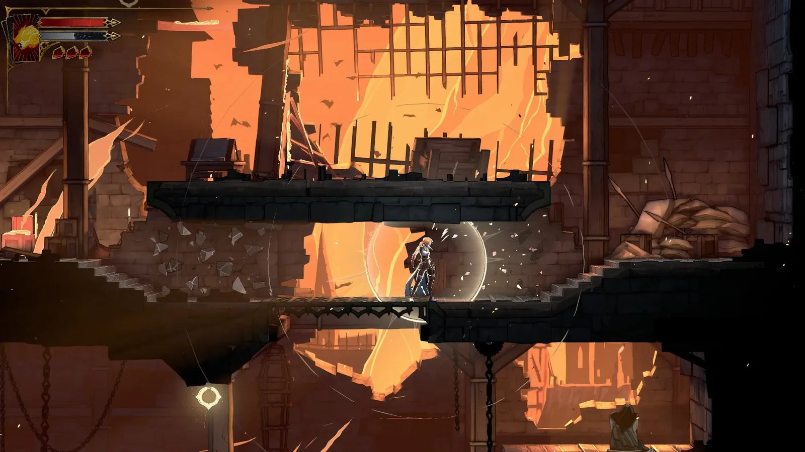 Rose uses Holy Light to get rid of some Chaos Shard walls in Castlevania: Belmont's Curse.