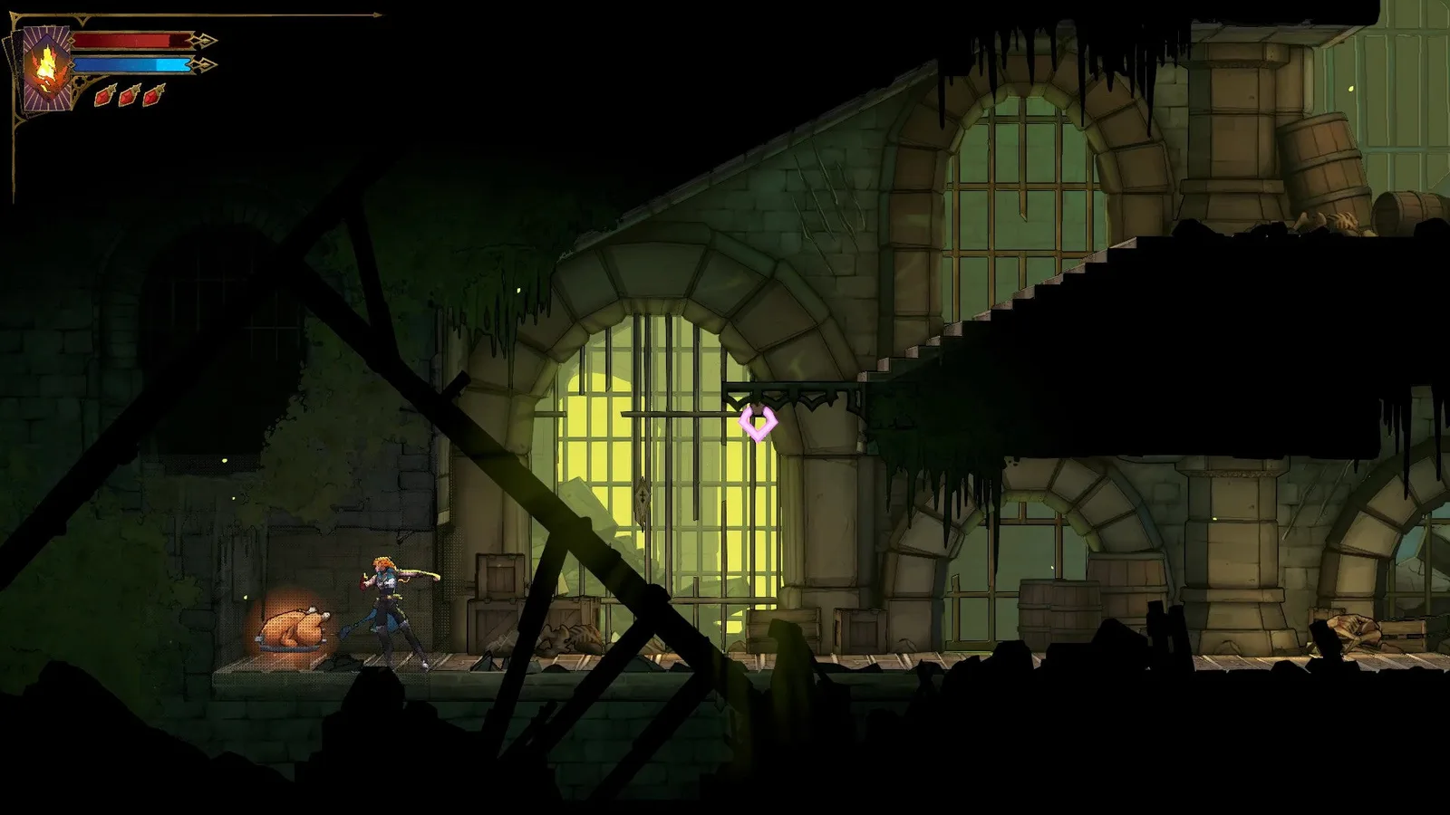 Rose finds a hidden Wall Chicken in the sewers of Castlevania: Belmont's Curse.