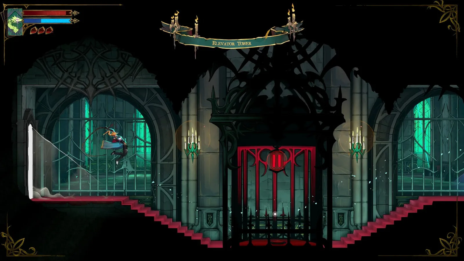Rose reaches the Elevator Tower of Castlevania: Belmont's Curse.