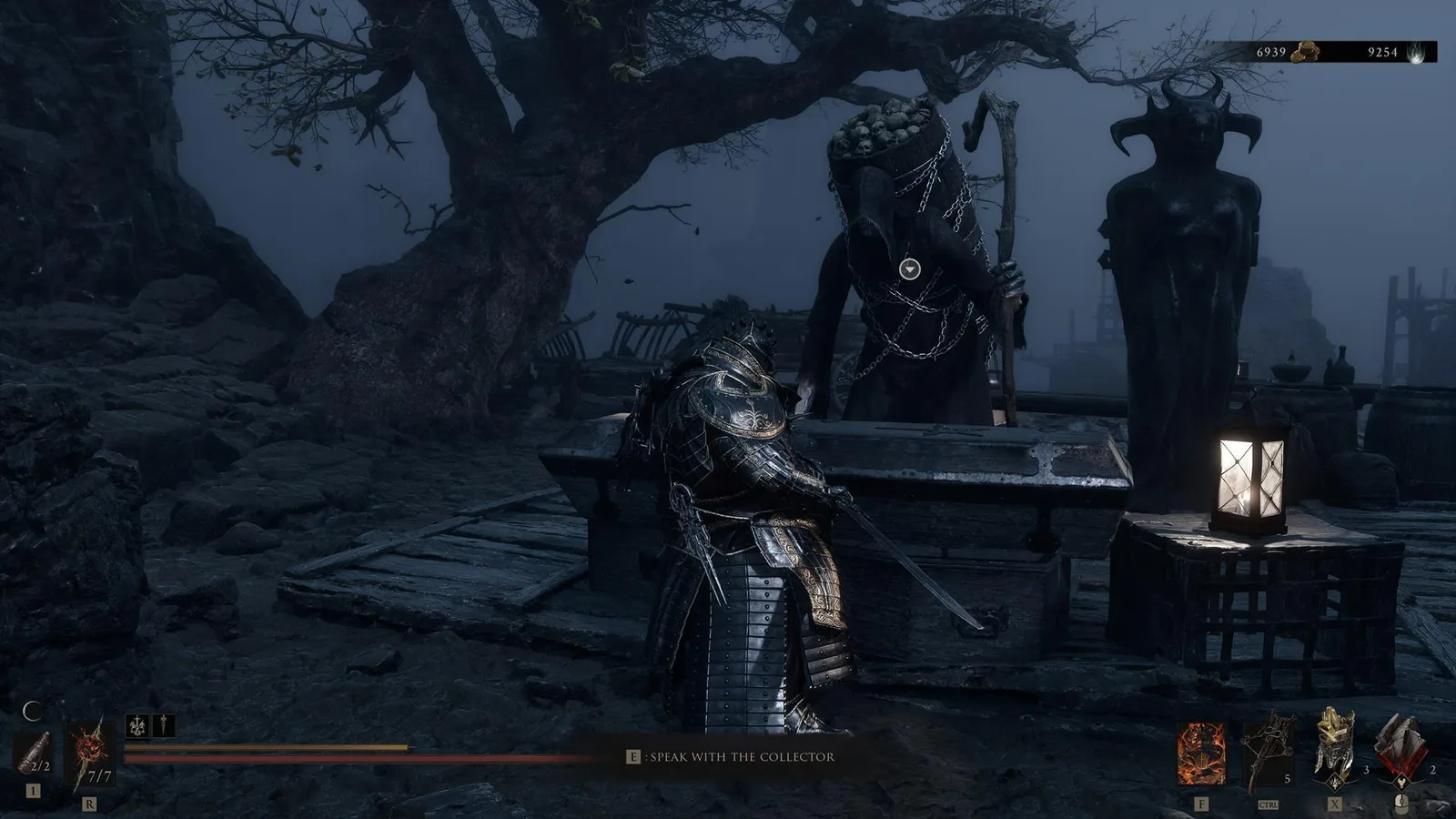 The player is about to purchase from an NPC known as The Collector in Mortal Shell 2.