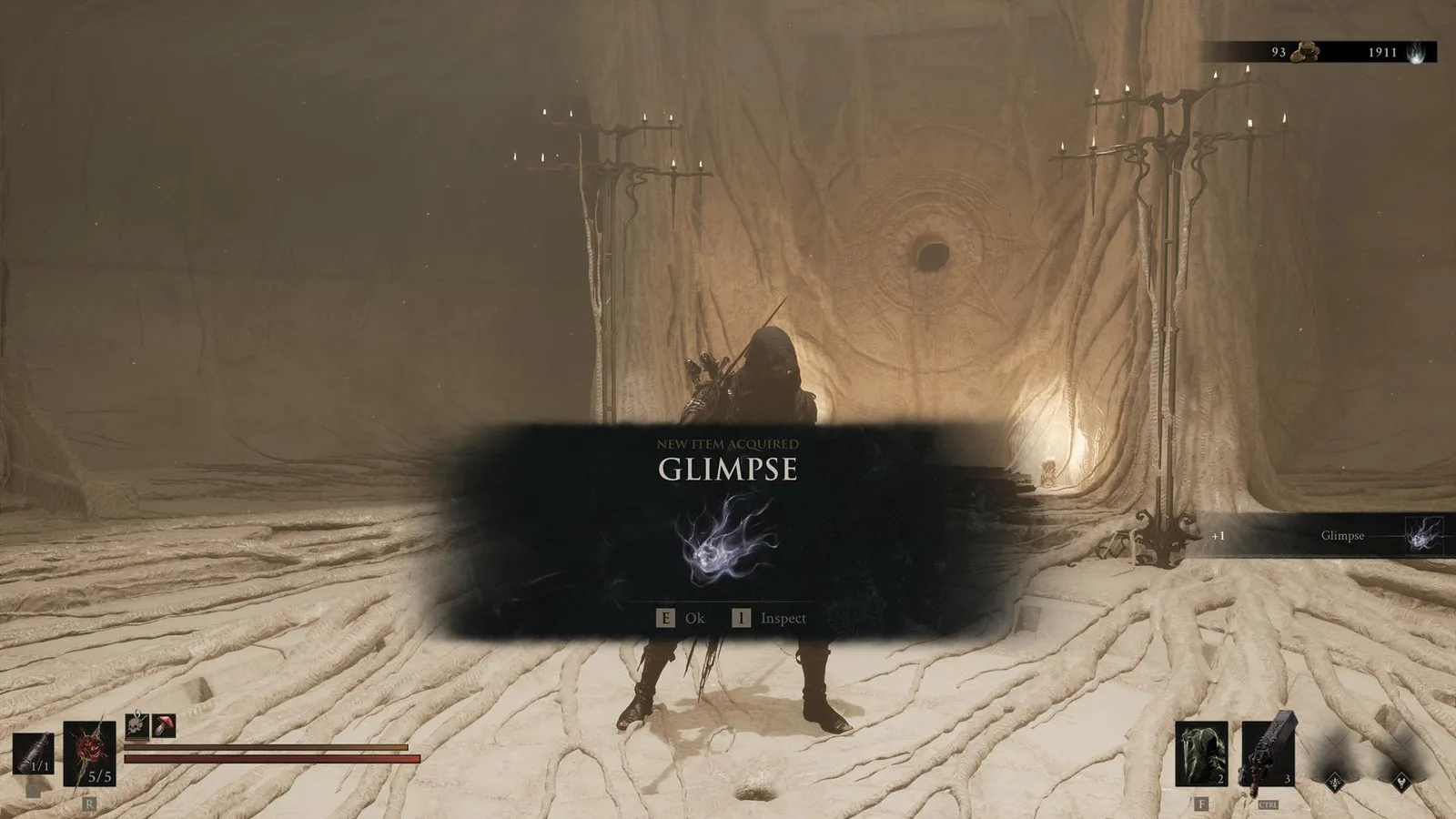 The player in Mortal Shell 2 receives a Glimpse while inside a pre-cleansed beacon.