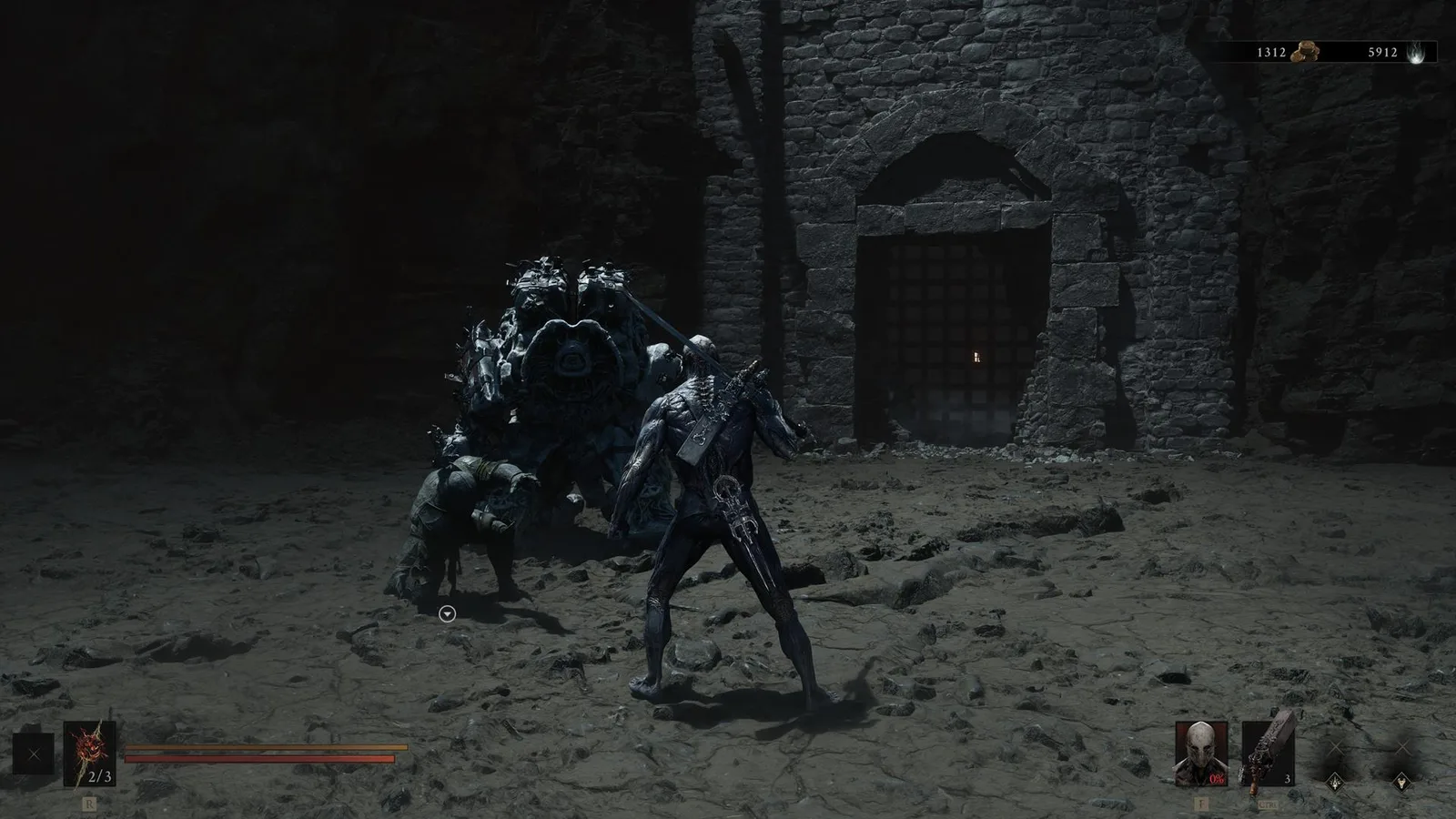 The Harbinger stands before Harros' petrified body in Mortal Shell 2.