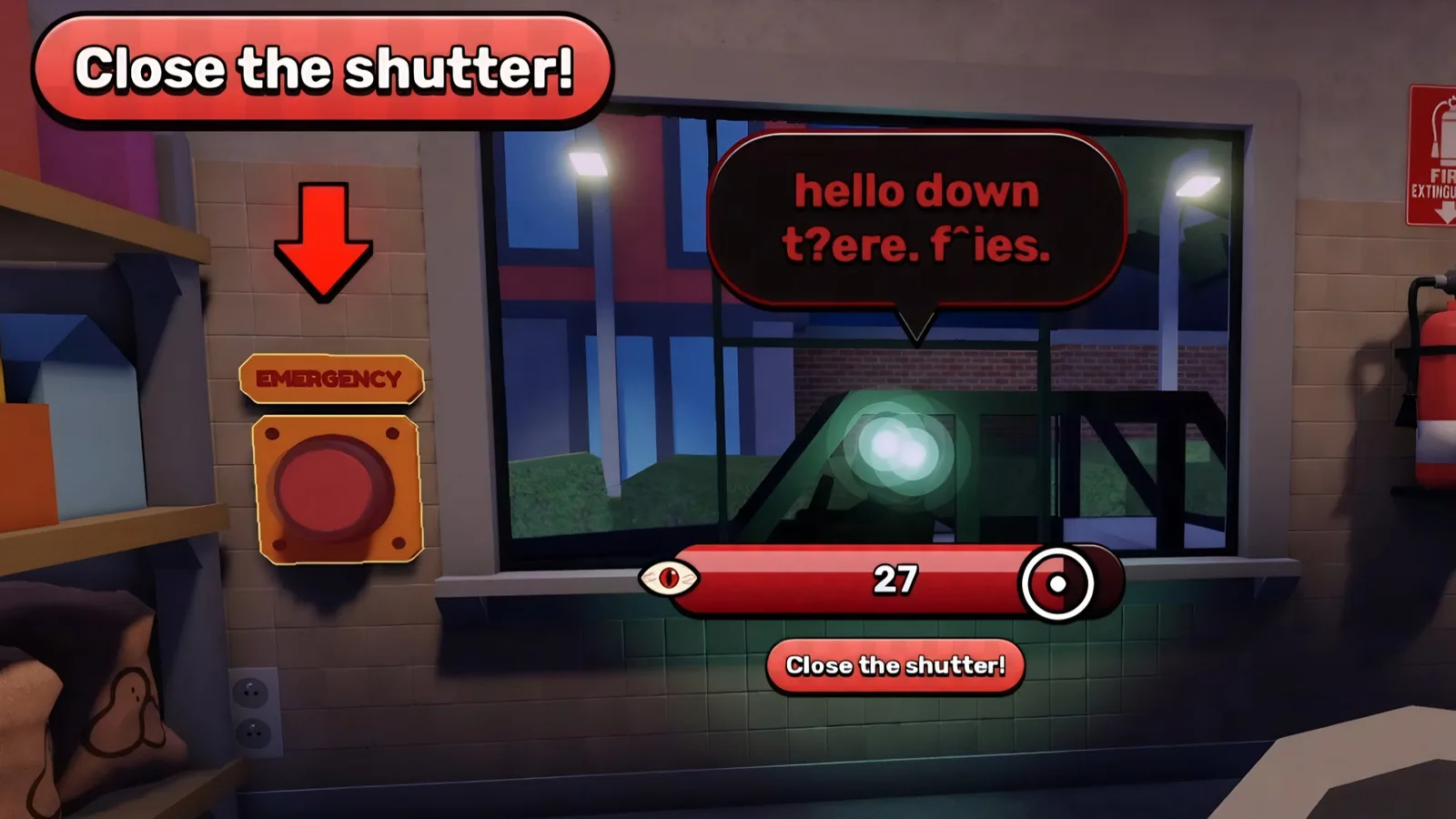 A screenshot from Sell Fries on Roblox, showing an Anomaly customer at the drive-through window.