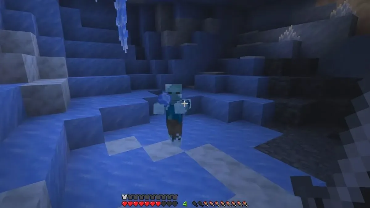 Frostbite holding Ice Balls in Minecraft