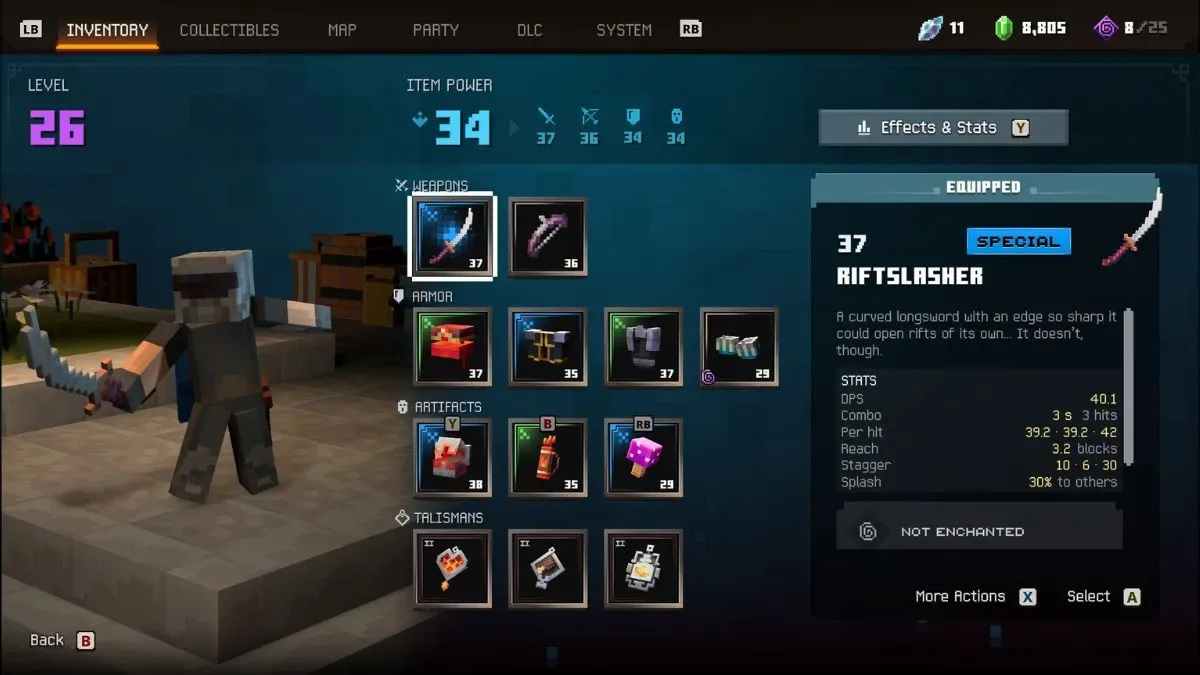 Item Stats mod in Minecraft Dungeons 2