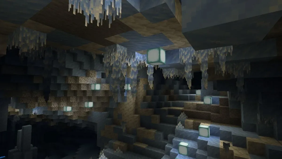 icicles inside the ice caves