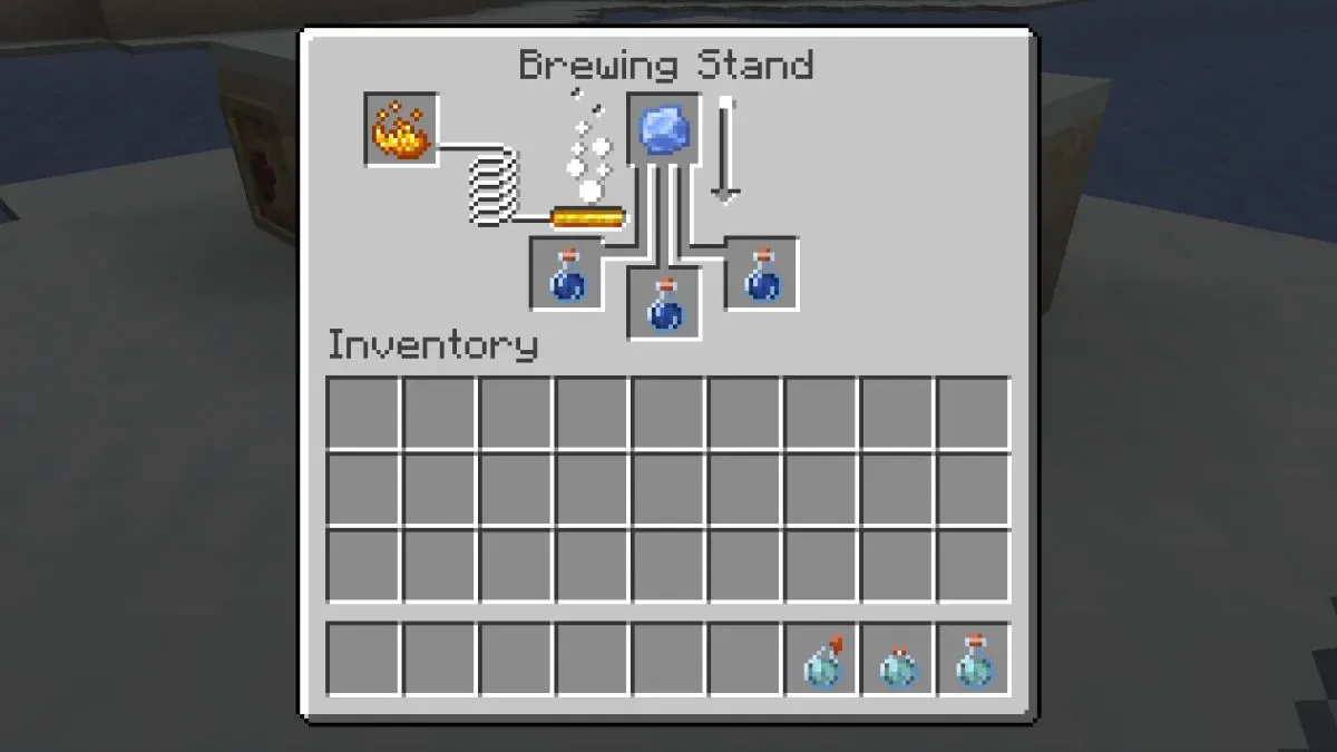 Add Ice Balls to craft the potion of freezing